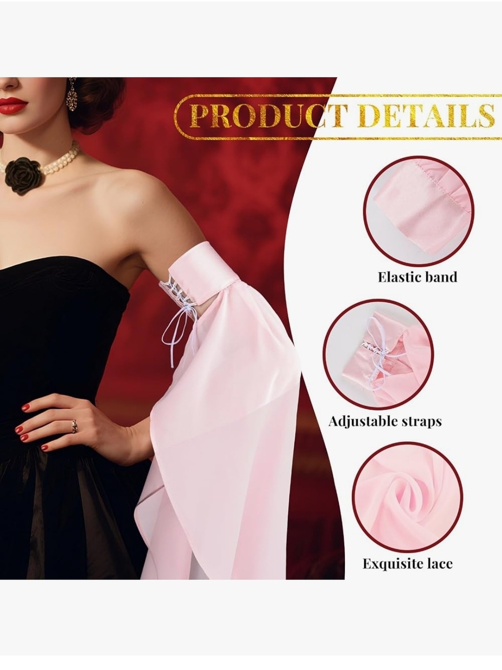 Victorian Chiffon Pink Sleeves